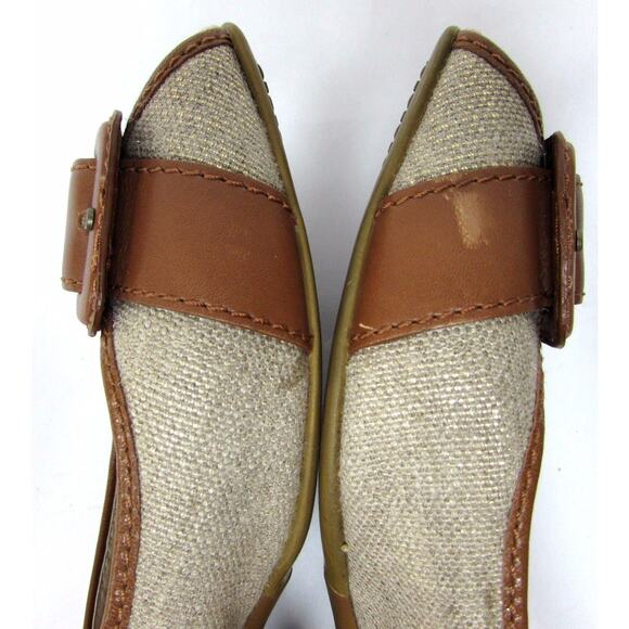 Cole Haan 6.5 B ankle strap slingback flats heels open toe peep low hee - Picture 7 of 12